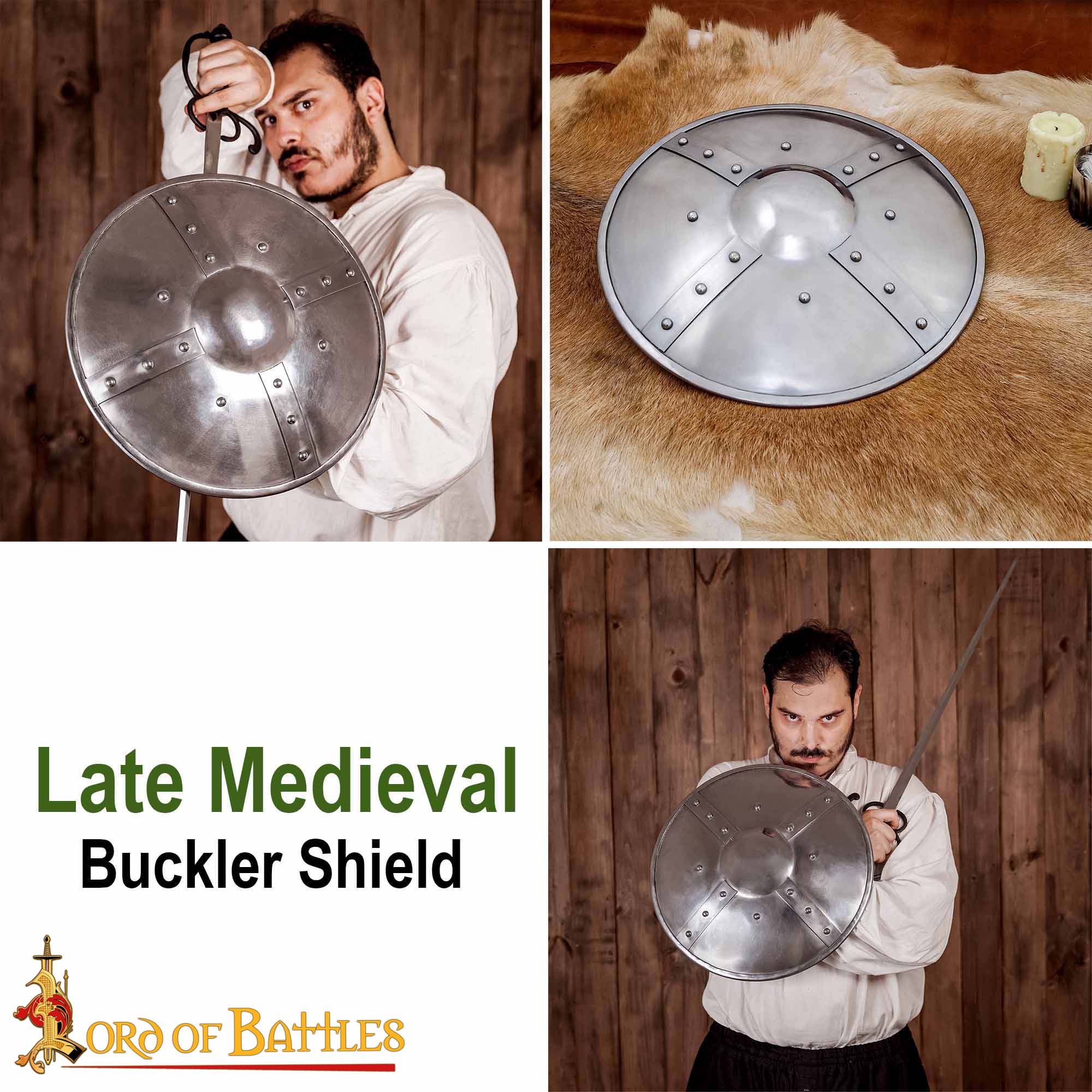 Medieval Buckler Iron Shield-2125PM14 7