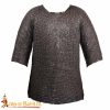 Medieval Chainmail Half Sleeves Shirt 9mm Flat Dome Riveted Rings with Alternating Flat Solid Rings 17 Gauge Mild Steel - 176N 3