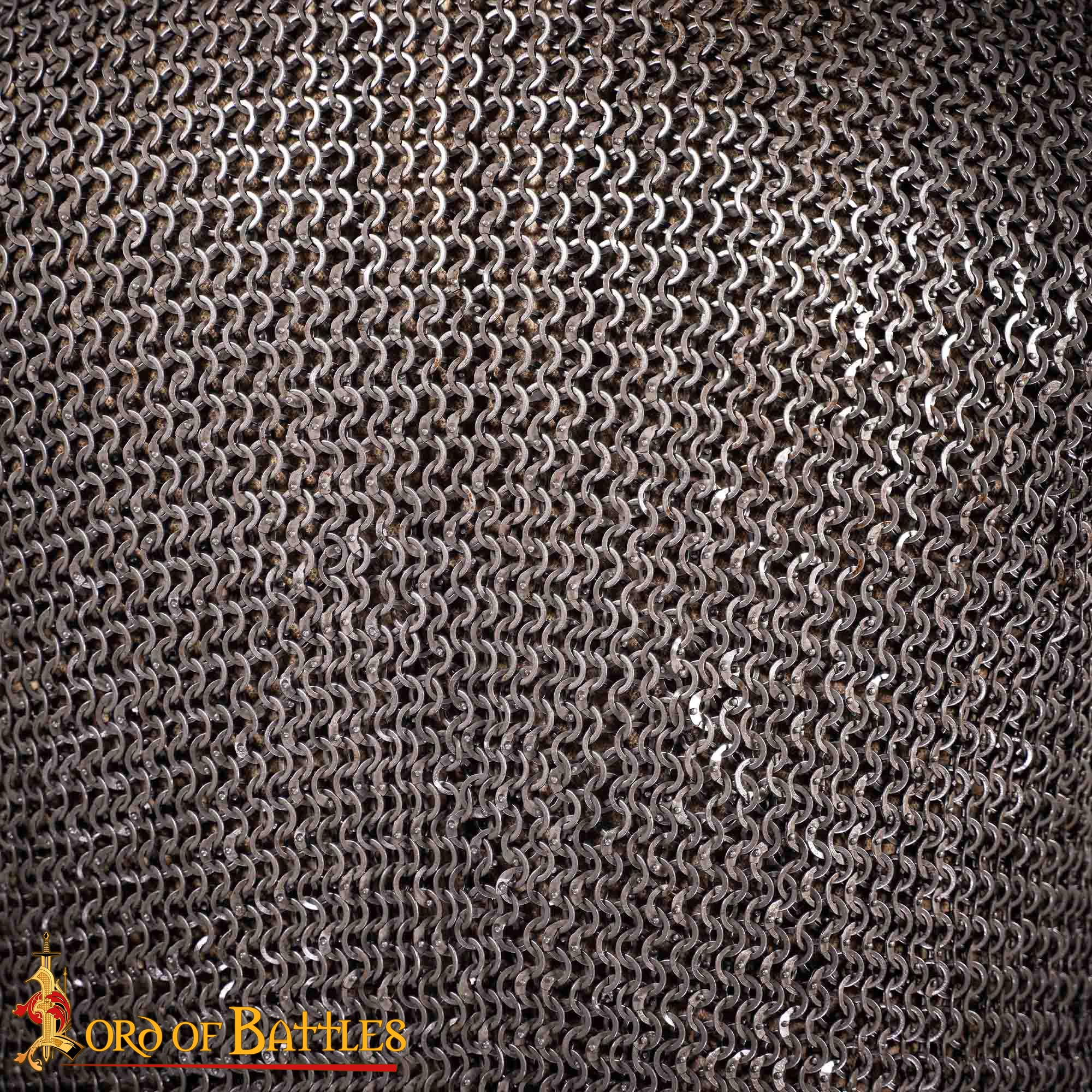 Medieval Chainmail Half Sleeves Shirt 9mm Flat Dome Riveted Rings with Alternating Flat Solid Rings 17 Gauge Mild Steel - 176N 4