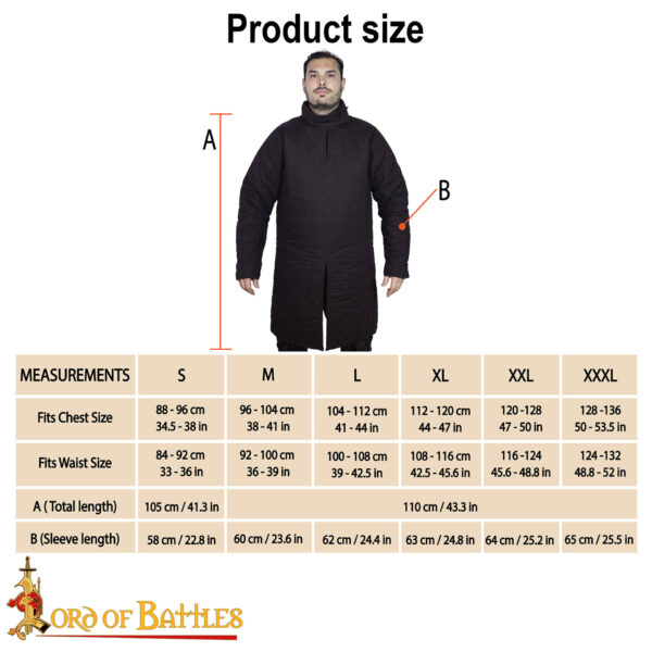 Medieval 13th Century Padded Gambeson (Type 8) with Closed Collar - Image 3