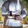 Medieval Hourglass Gauntlets14th Century Steel Knight Gloves with Genuine Suede Inner Gloves - 9408 1