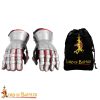 Medieval Hourglass Gauntlets14th Century Steel Knight Gloves with Genuine Suede Inner Gloves - 9408 4