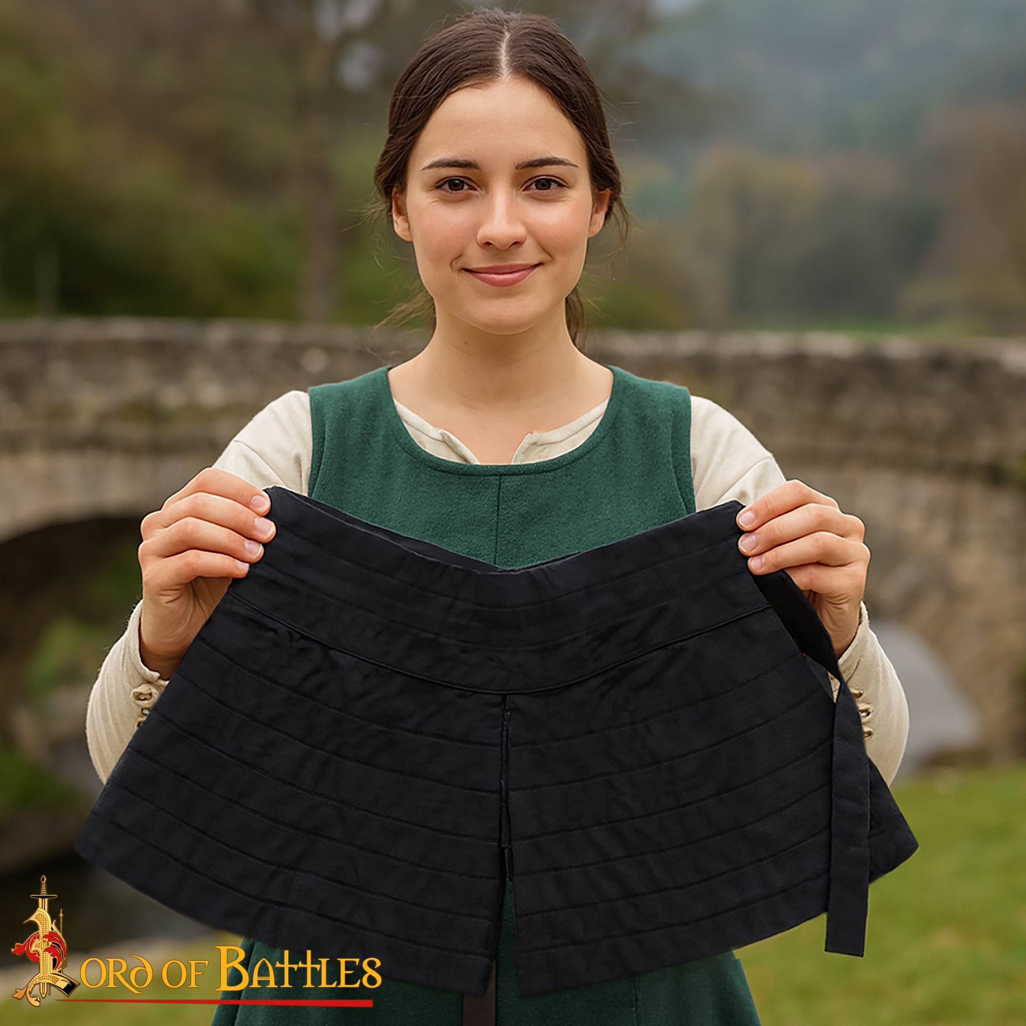 Medieval Padded Gambeson Skirt-7640BK 6