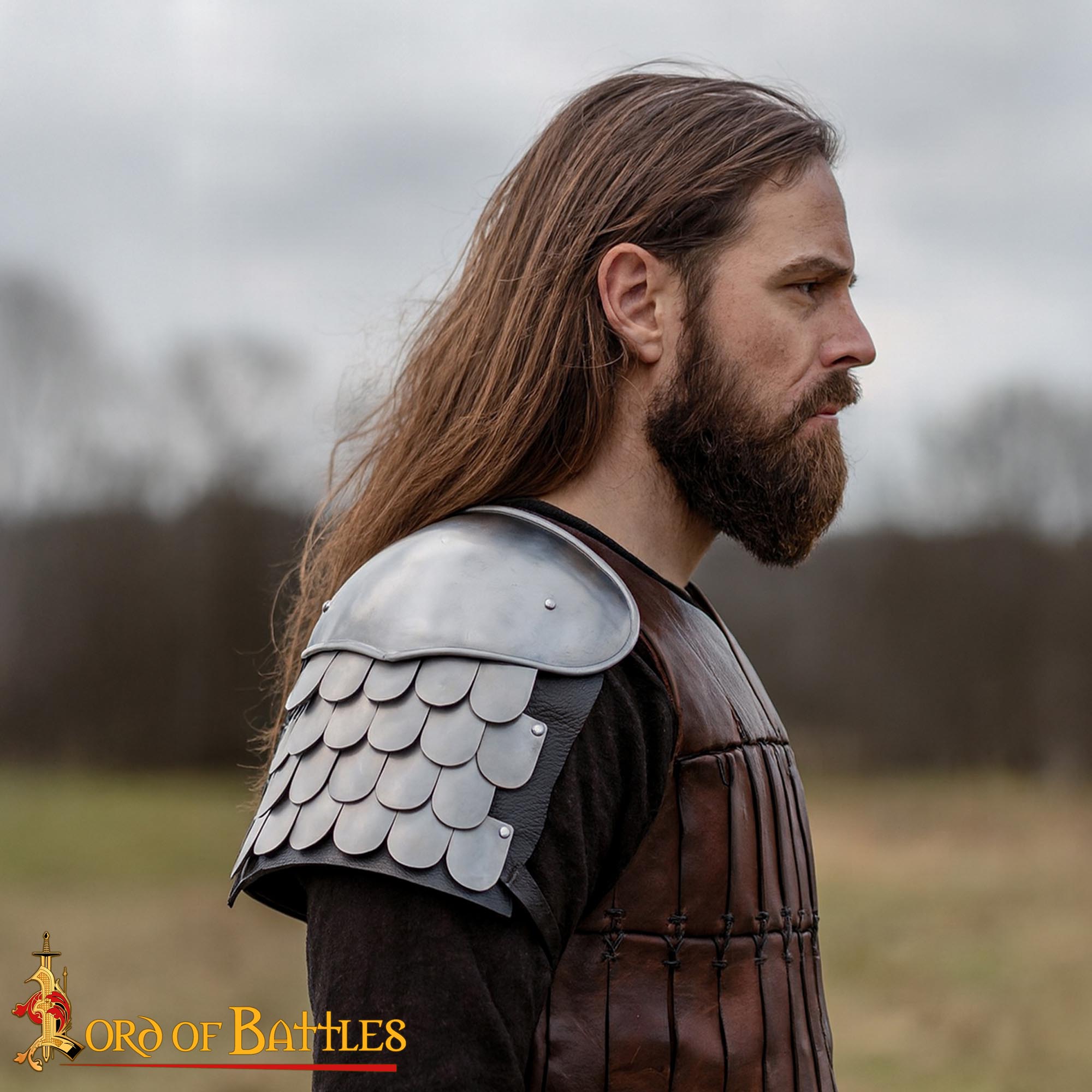 Medieval Scale Spaulders Shoulder Armor Steel - 25109N20 1