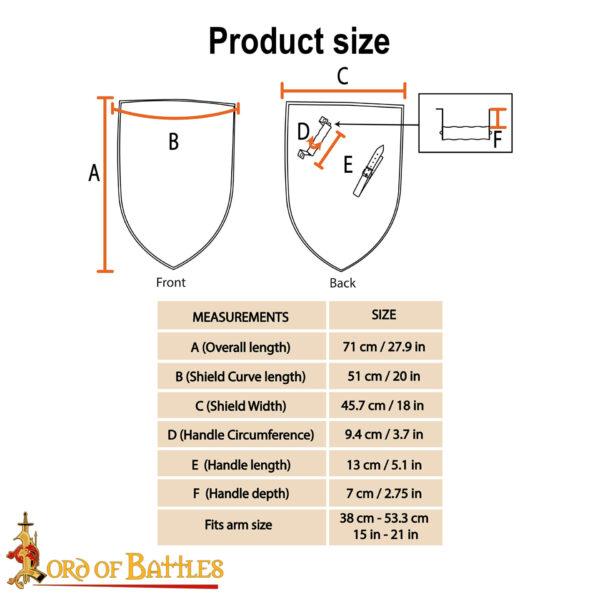 Medieval Customizable Heater Steel Shield - Image 3