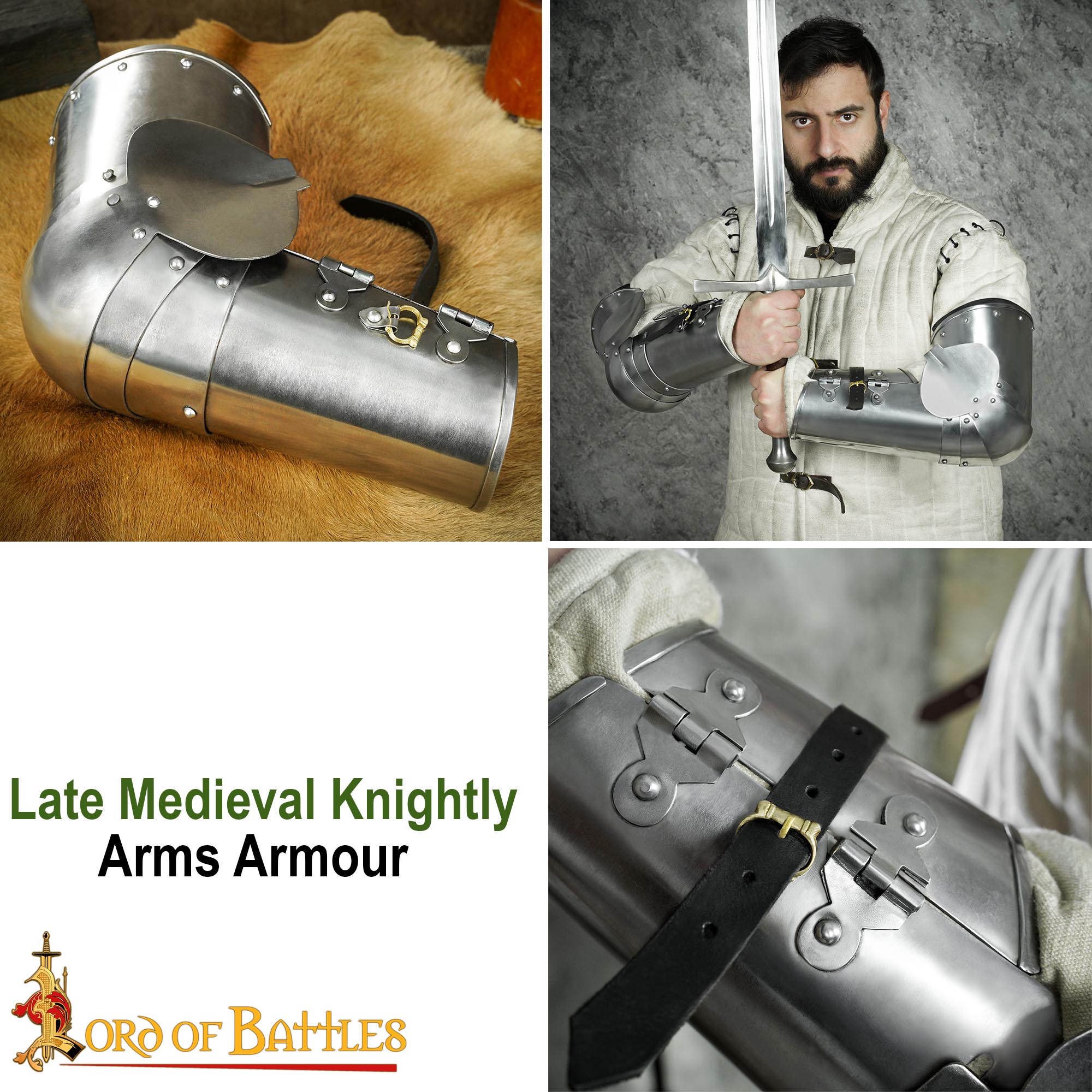 Medieval Vambraces arm armor-9452P16 8
