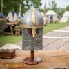 Medieval Wooden Helmet Stand Display Mount for Historical Helmets-2299 6