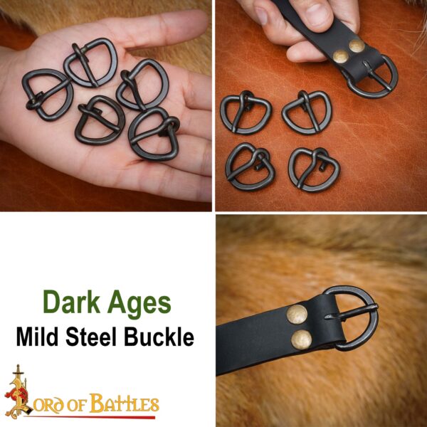 Hand Forged Iron Belt Buckle of the Dark Ages Set of 5 - Image 7