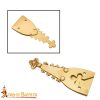 Renaissance Brass Belt Chape with Trefoil Motif Medieval Belt End Fitting - 25199 3