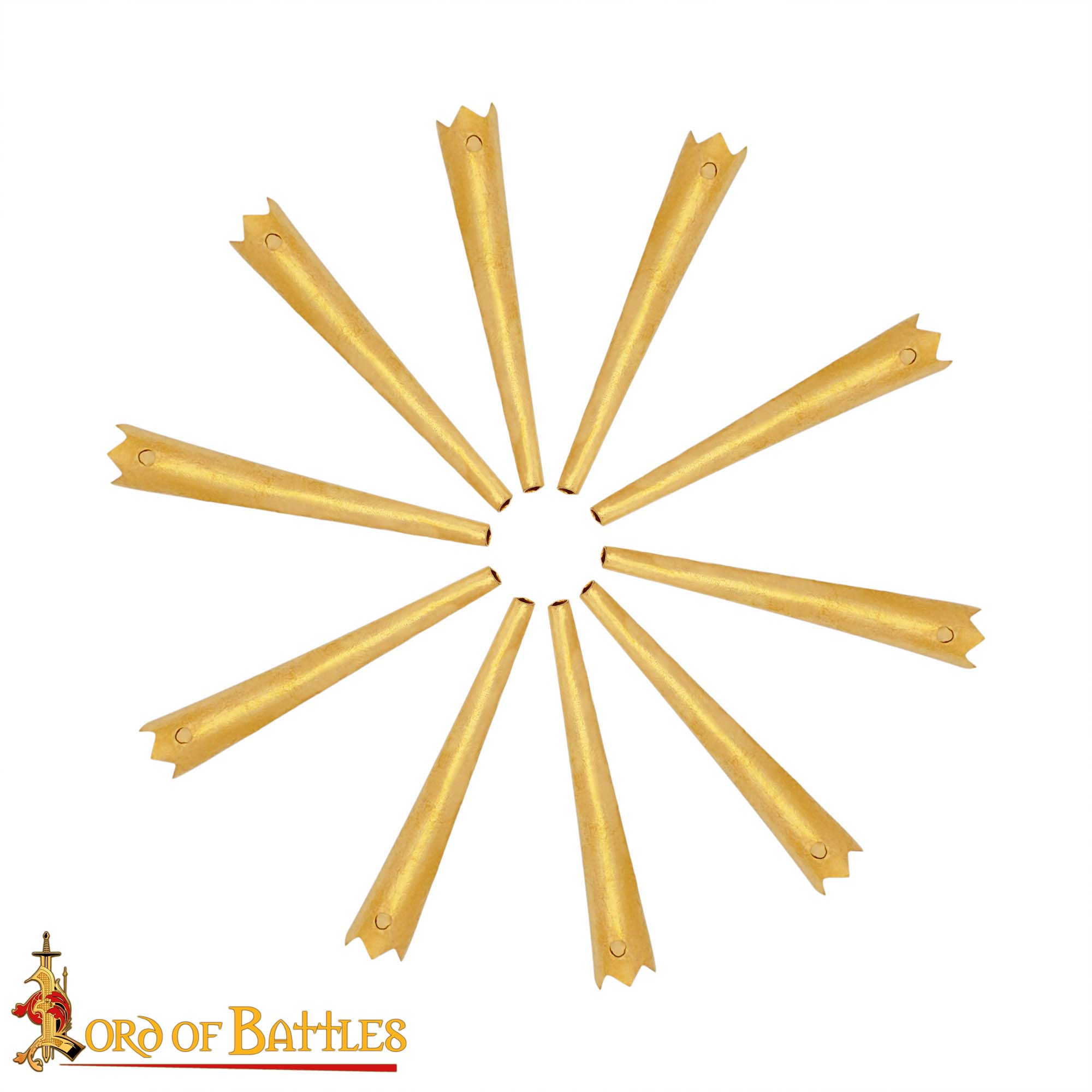 Set of 10 Medieval Castle Top Aiglets Pure Solid Brass Lacing Tips for Historical Costumes & Leather craft-8702-10pcs 3