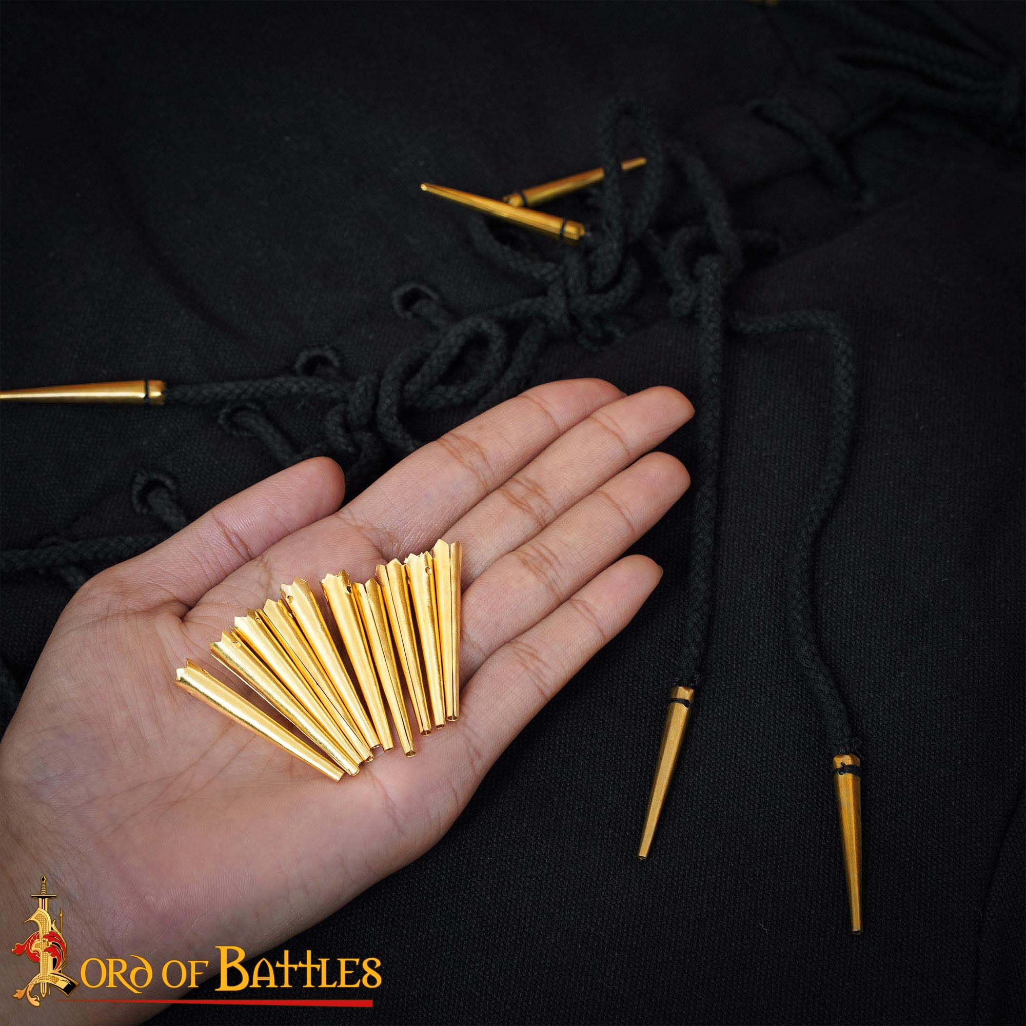 Set of 10 Medieval Castle Top Aiglets Pure Solid Brass Lacing Tips for Historical Costumes & Leather craft-8702-10pcs 7