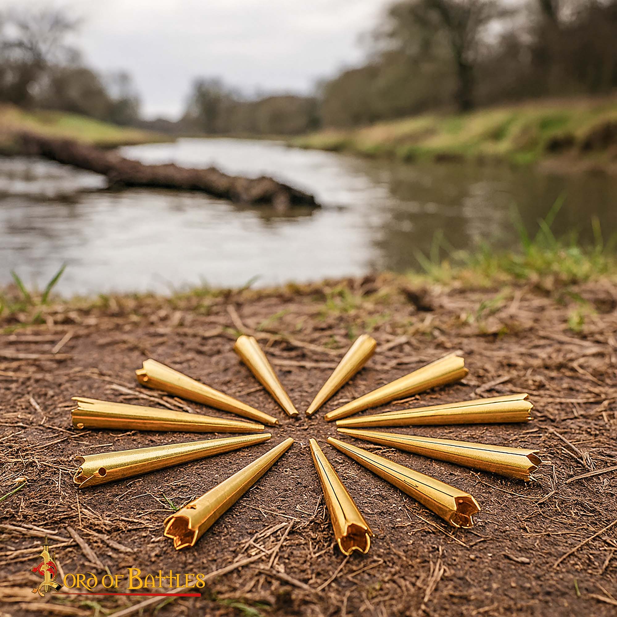 Set of 10 Medieval Castle Top Aiglets Pure Solid Brass Lacing Tips for Historical Costumes & Leather craft-8702-10pcs 9