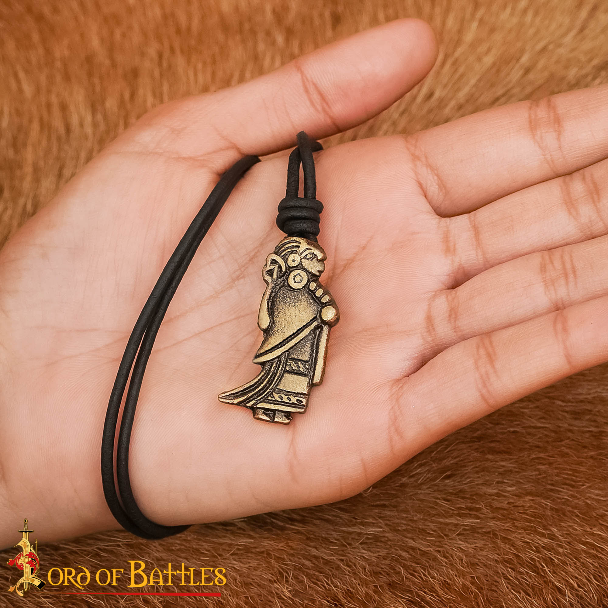 Valkyrie Viking Antique Brass Pendant-25104 6