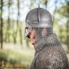 Viking Gjermundbu Antique Steel Helmet with Genuine Leather Liner and Butted Chainmail-2241A 5