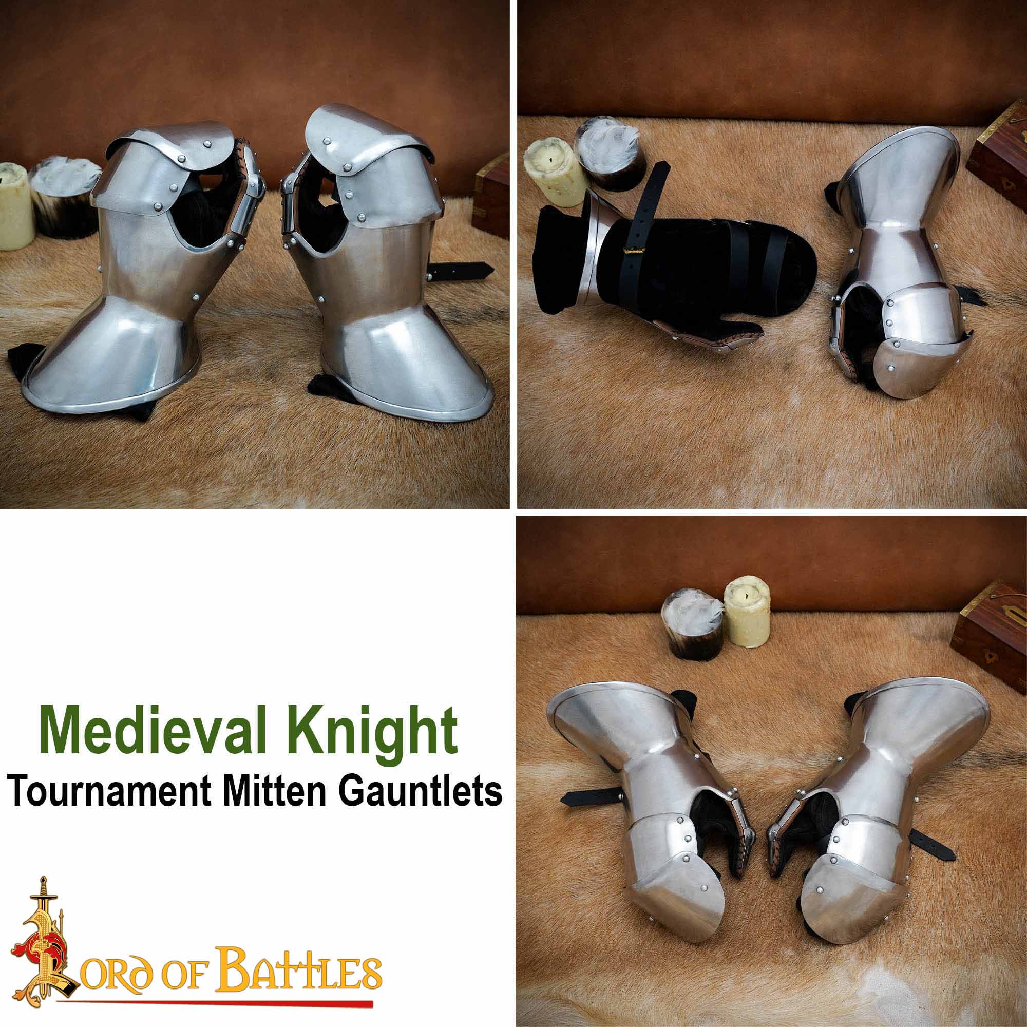 steel-gauntlets-16g-with-suede-leather-gloves-9410 6