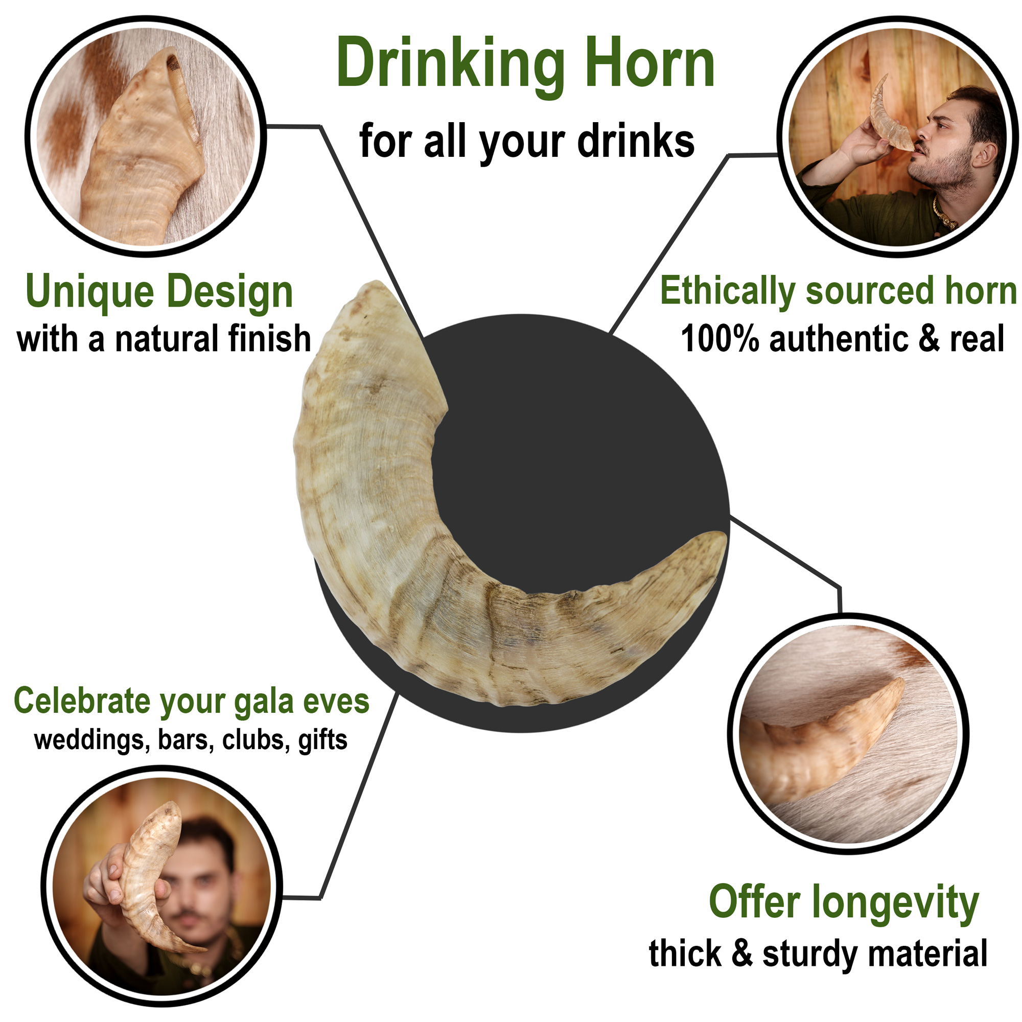 Large Drinking Horn - Etsy