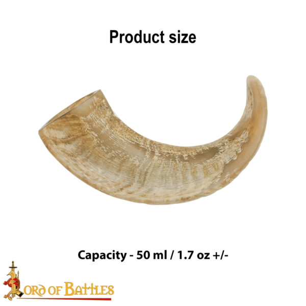 Handcrafted Sheep Horn Drinking Vessel – Natural Polished Horn Cup (Approx. 50 ml Capacity) - Image 3