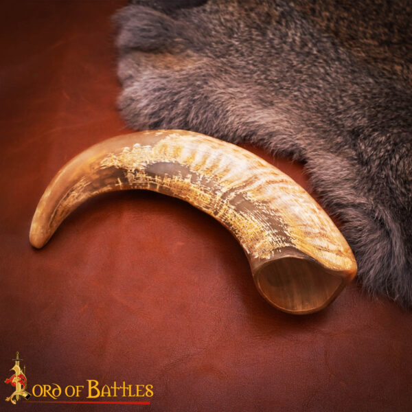 Handcrafted Sheep Horn Drinking Vessel – Natural Polished Horn Cup (Approx. 50 ml Capacity)