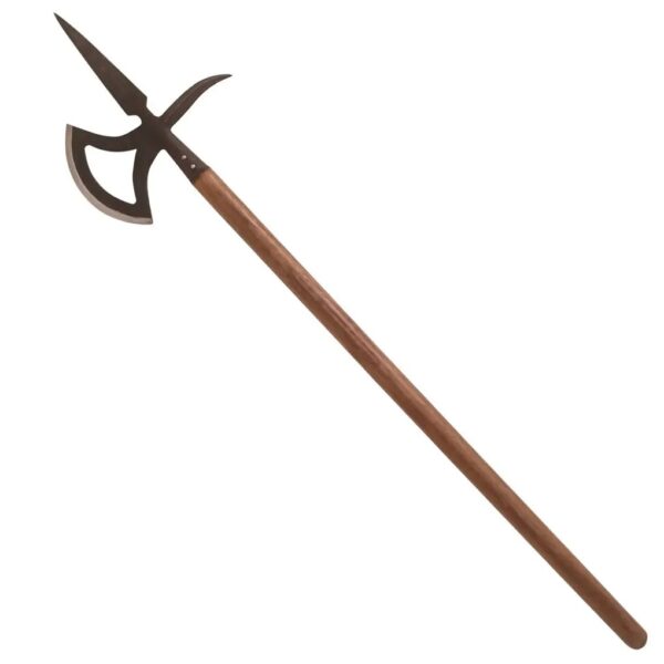 16th Century Medieval Halberd – Hand-Forged Iron Polearm with Wooden Shaft - Image 4