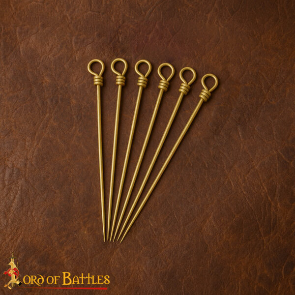 Medieval Functional Pure Brass Clothing Pins Set of 6