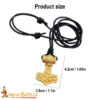10th Century Viking Brass Mjolnir Pendant with Adjustable Leather Cord 25351 2