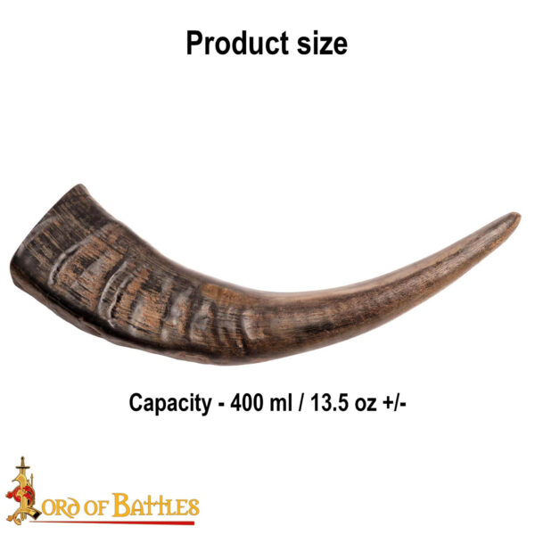 Medieval Viking Drinking Horn Handcrafted Genuine Buffalo Horn - Image 3