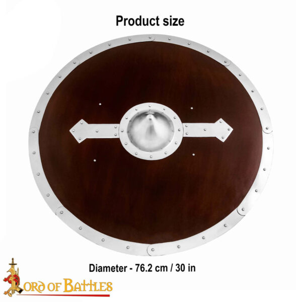 Viking Round Wooden Handmade and Functional Shield - Image 3