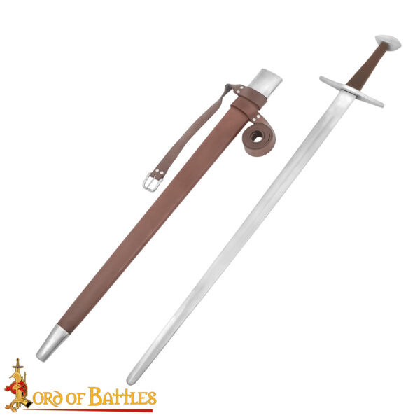 Medieval Type XI Oakeshott Typology Functional Sword with Leather Scabbard - Image 4