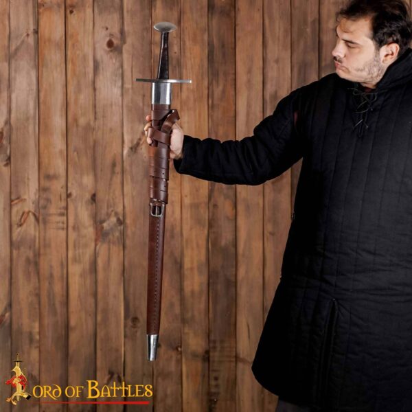 Medieval Type XI Oakeshott Typology Functional Sword with Leather Scabbard - Image 6