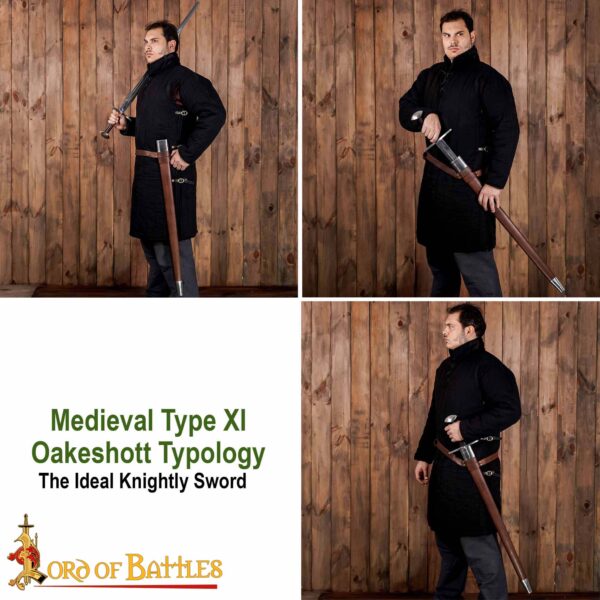 Medieval Type XI Oakeshott Typology Functional Sword with Leather Scabbard - Image 8