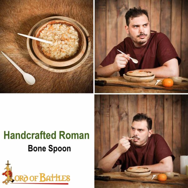 Handcrafted Roman Bone Spoon Genuine Bone - Image 7