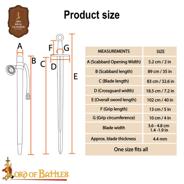 Norman Conquest Sword – Hand-Forged Medieval Blade for Combat & Display - Image 3