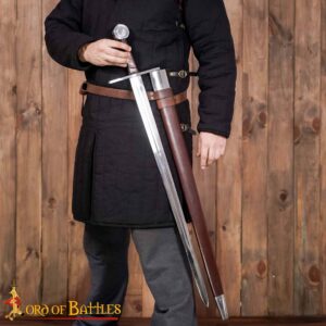 Medieval Type XIIa Oakeshott Typology Functional Sword with Leather Scabbard