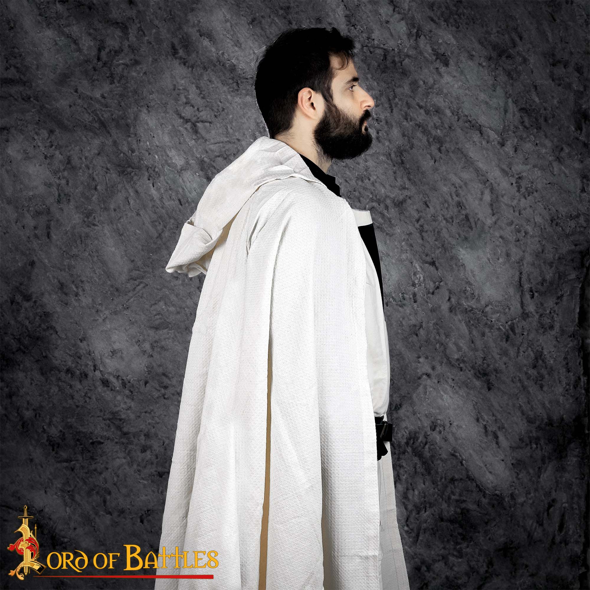 13th Century Medieval Knights Hospitaller Cloak Crusader Cape with Black Cross-25225 6