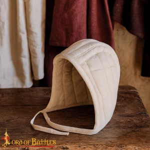 Medieval 3-Layered Cotton Arming Cap, Padded Helmet Liner with Recycled Fibre Wadding for LARP, HEMA