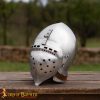 14th-15th Century Medieval Bascinet Helmet with Klappvisier and Liner-25522P 4