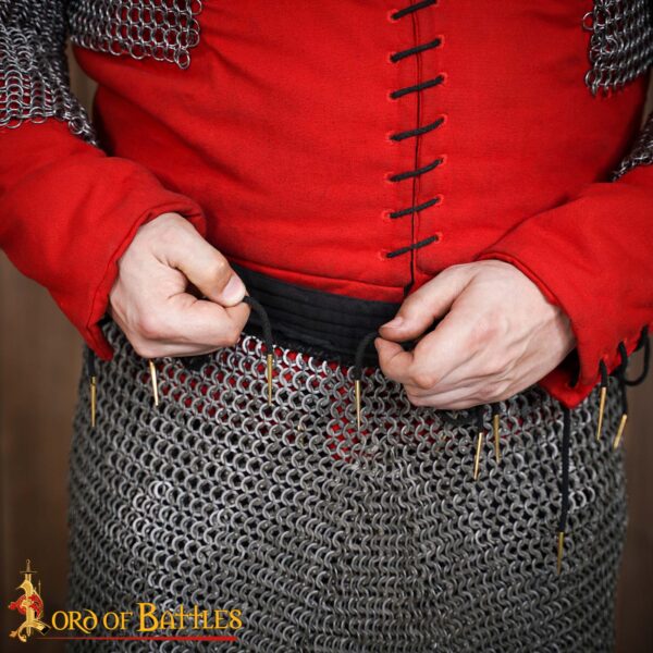 Flat Ring Chainmail Skirt, Riveted and Alternating, ID 9 mm, Natural - Image 7