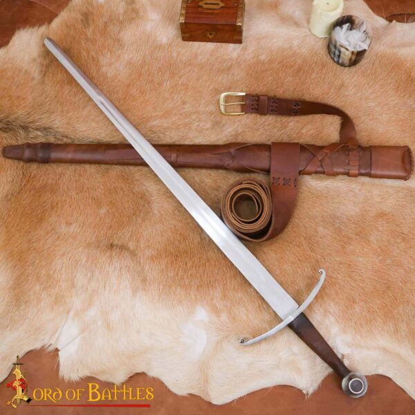 Gothic Type XV Oakeshott Typology Functional Sword with Genuine Leather Scabbard
