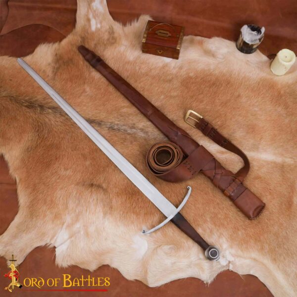 Gothic Type XV Oakeshott Typology Functional Sword with Genuine Leather Scabbard - Image 7