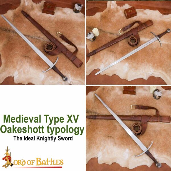 Gothic Type XV Oakeshott Typology Functional Sword with Genuine Leather Scabbard - Image 8