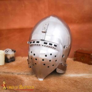 14th–15th Century Medieval Bascinet Helmet with Klappvisier and Liner