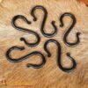 14th Century Medieval Hand Forged Iron S Hooks Set of 5 – Historical Camp Kitchen Hardware 8504M 5Pcs