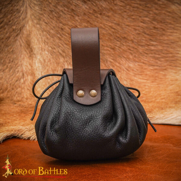 The Adventurer's Leather Belt Pouch with Real Bone Toggle