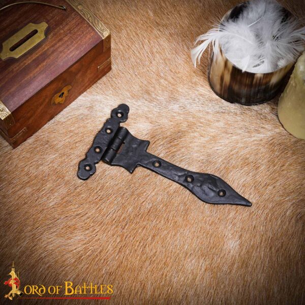 Medieval Chest Hinges / Hand Forged Iron Rustic Door Hinge - Image 6