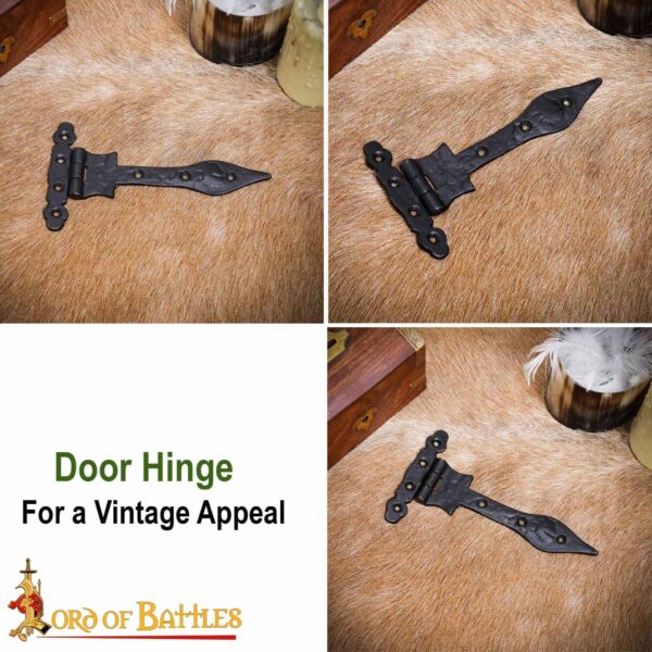 Medieval Chest Hinges / Hand Forged Iron Rustic Door Hinge - Image 7