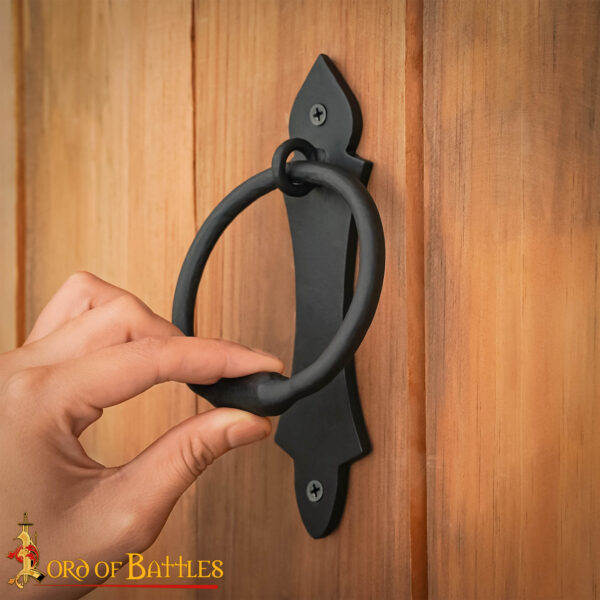 Medieval Iron Hand Forged Functional Door Knocker Vintage Accessory - Discontinued - Image 2