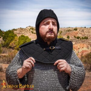 Medieval Padded Arming Collar 3 Layer Quilted Neck & Collarbone Protection with Recycled Multi-Fibre Wadding LARP & HEMA