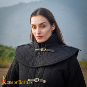 Medieval Padded Arming Collar 3 Layer Quilted Protection Recycled Multi-Fibre Wadding