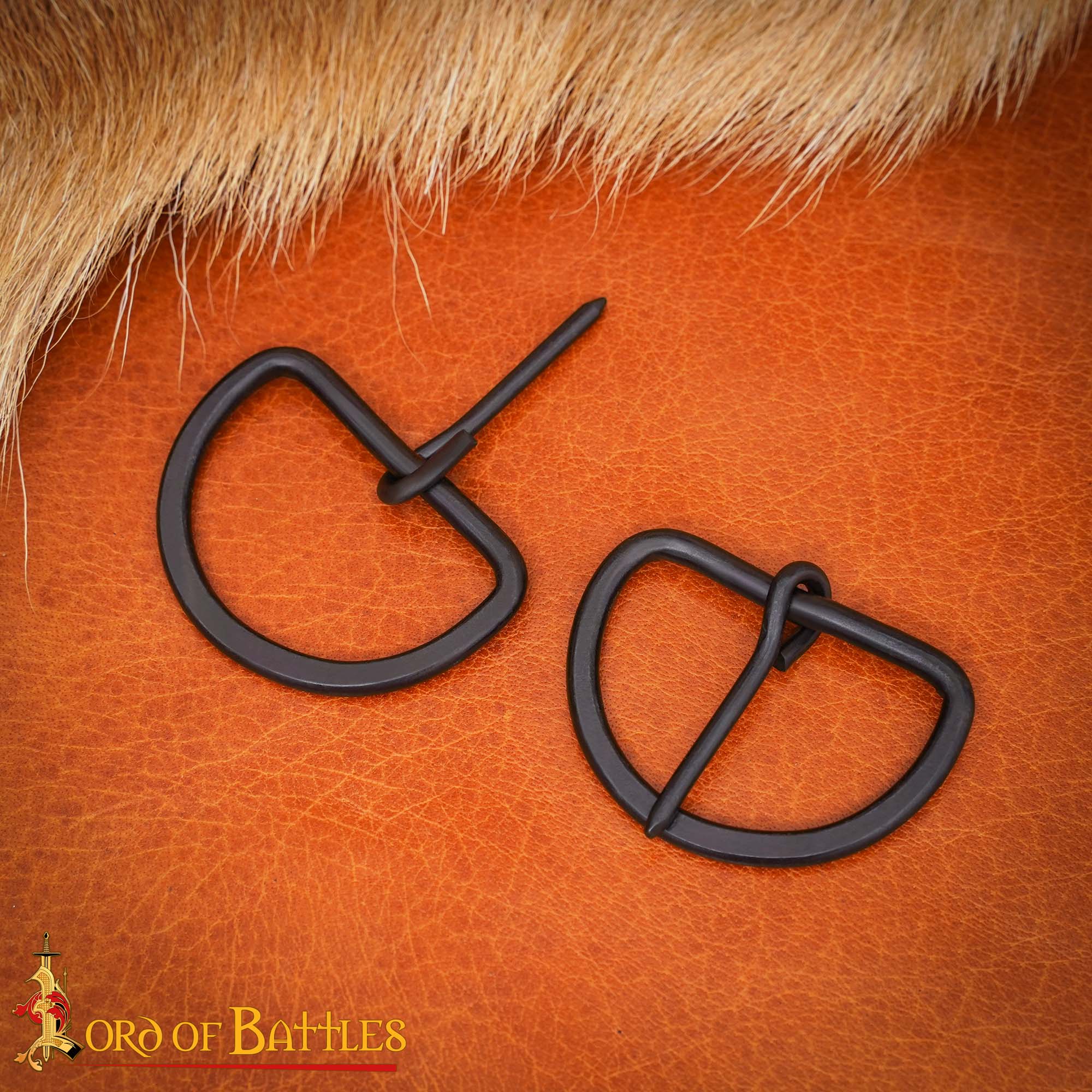 14th Century Wrought Iron Buckle Loops-8908M-5pcs 5