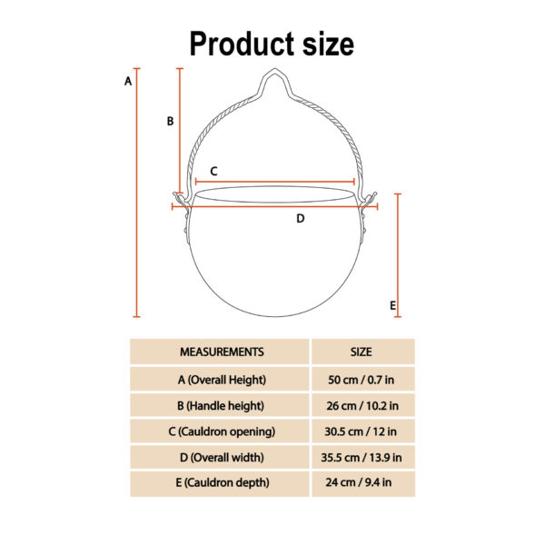 The Wandering Quester Cooking Cauldron Hand Forged Iron Camping Accessory - Image 3